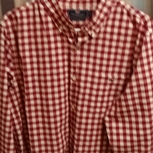 FINAL PRICE Vineyard Vines wine & white checkered l/s buttoned down shirt L - Picture 3 of 4